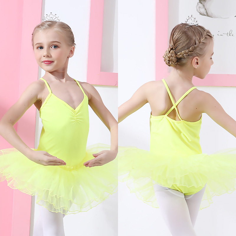 жълто трико с пачка за балет и танци - DS Dance - Online Магазин