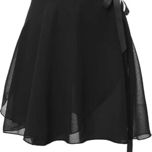 Къса черна шифонена пола за танци